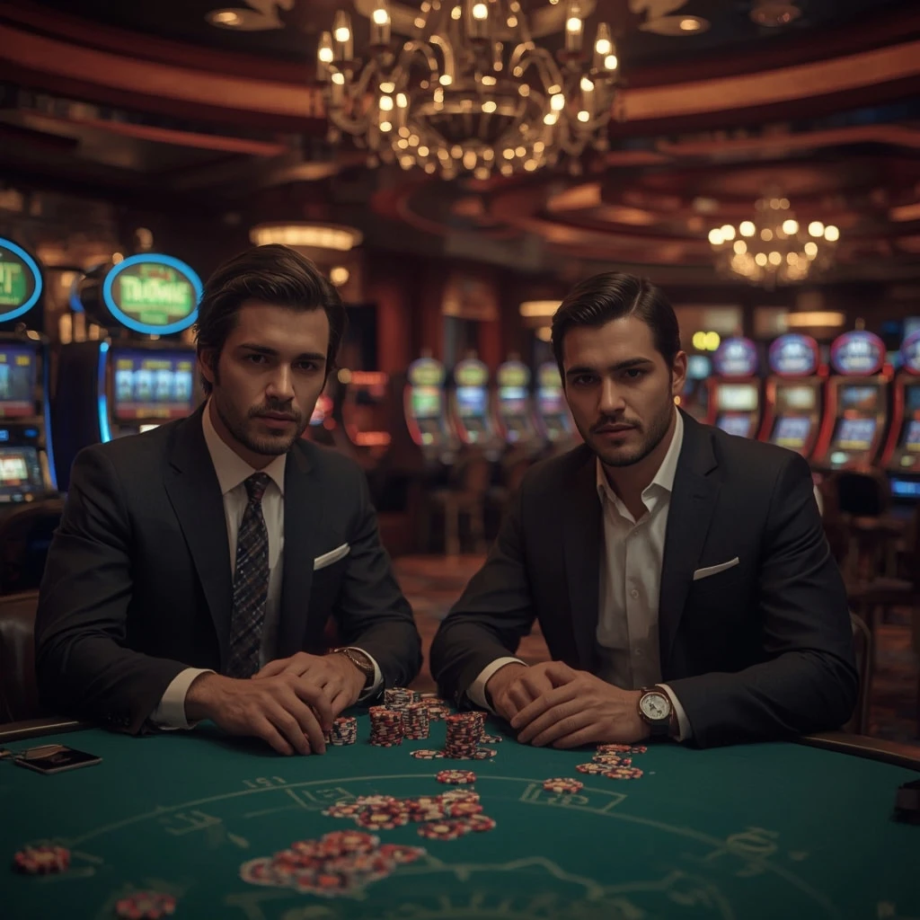 Deux joueurs de poker au Casino Venetian